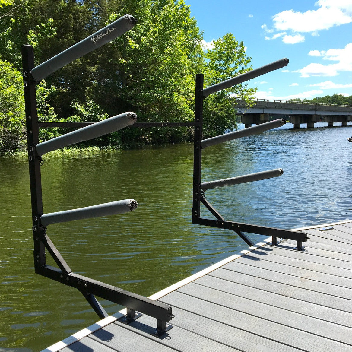 Broadwater Paddleboard Storage | Adjustable Dock Rack | Over The Water | 4 Levels | Backcountry Sportsman