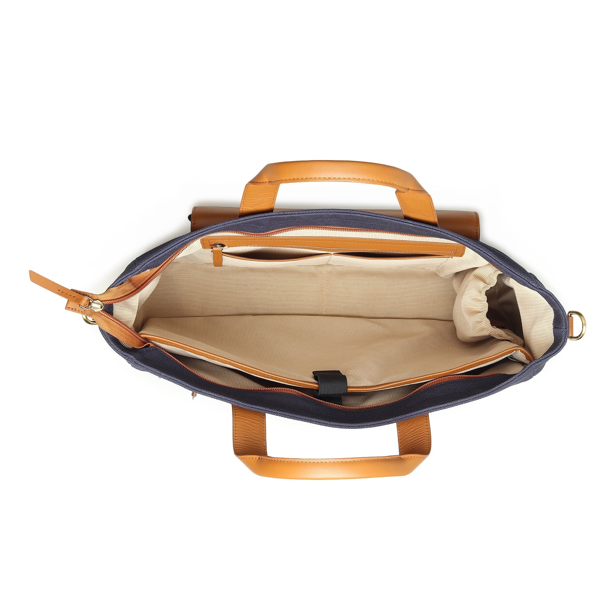 Voyager Canvas Leather Briefcase, Dark Blue | Backcountry Sportsman