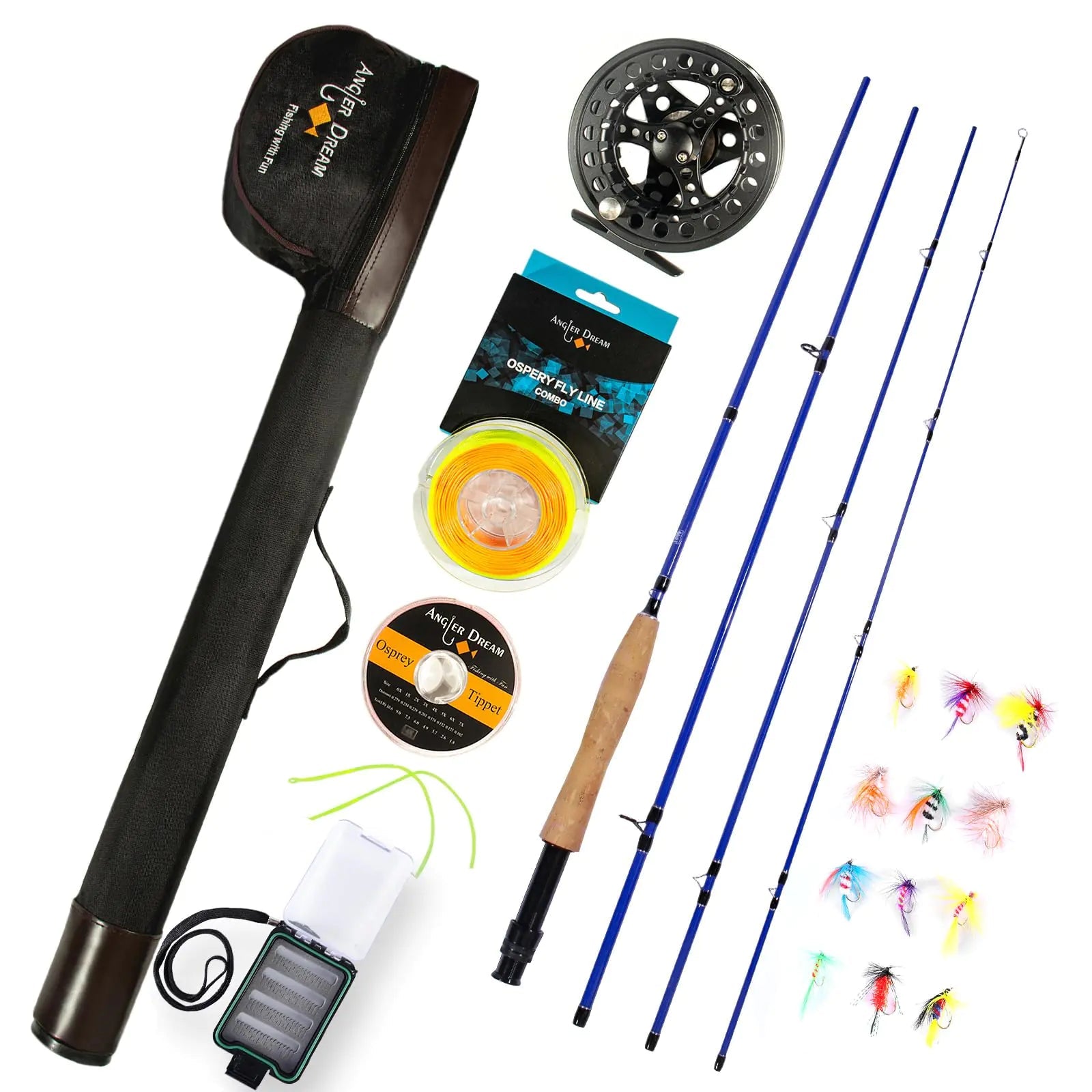 ANGLER DREAM Fly Fishing Rod and Reel Combo 8 WT Fly Fishing Combo for Starter 4 Pieces Fly Rod Kit Fly Rod with Reel Kit Fly Fishing Outfit Fly Fishing Combo | Backcountry Sportsman