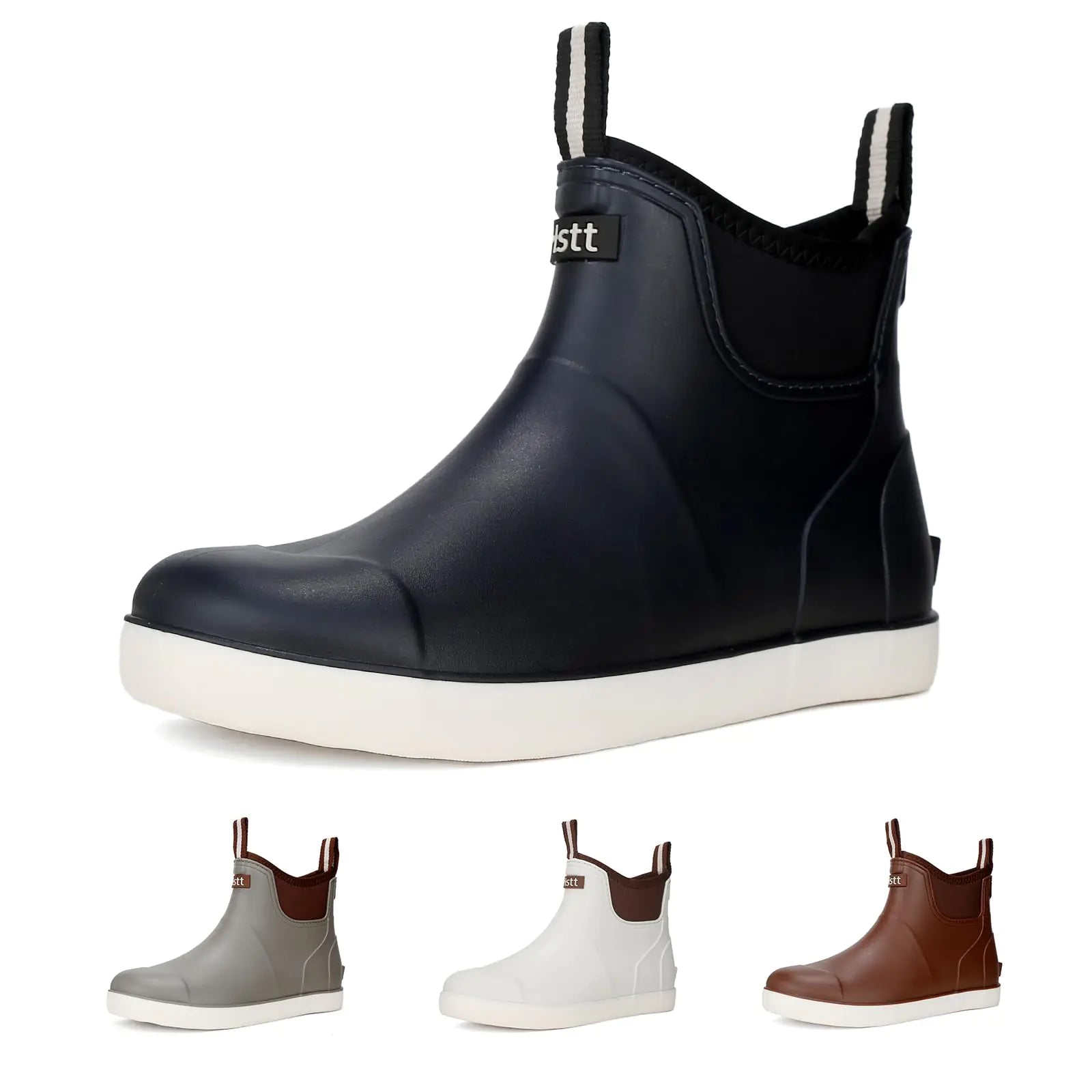 Mens Deck Boots Waterproof Rain Boots Ankle Rubber Boots Outdoor Sailing Fishing Booties Lightweight Garden Boots High Traction Water Shoes for Working Boating Camping Sailing | Backcountry Sportsman