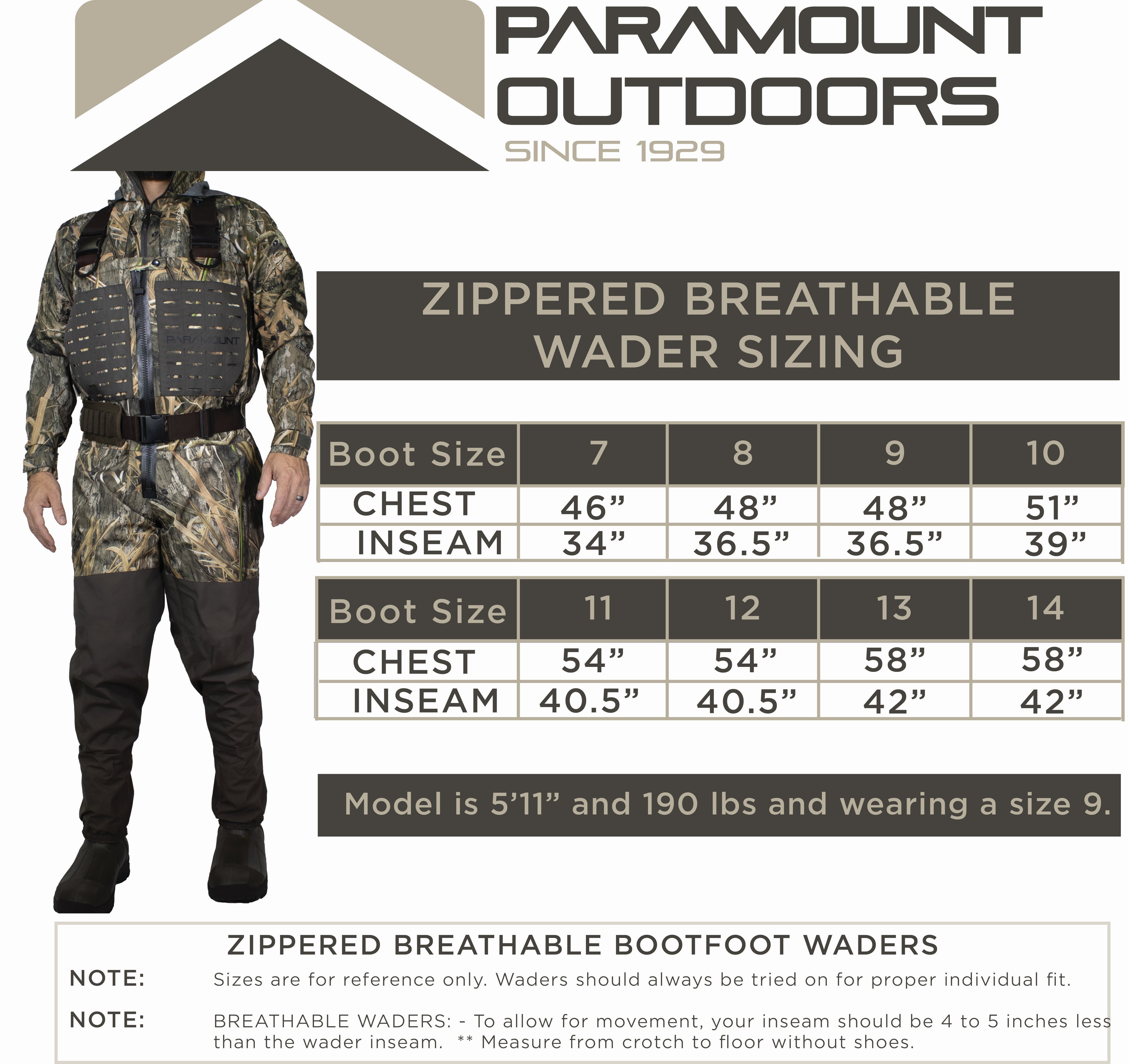 PINNACLE Zippered Breathable Camo Wader 1200g | Backcountry Sportsman