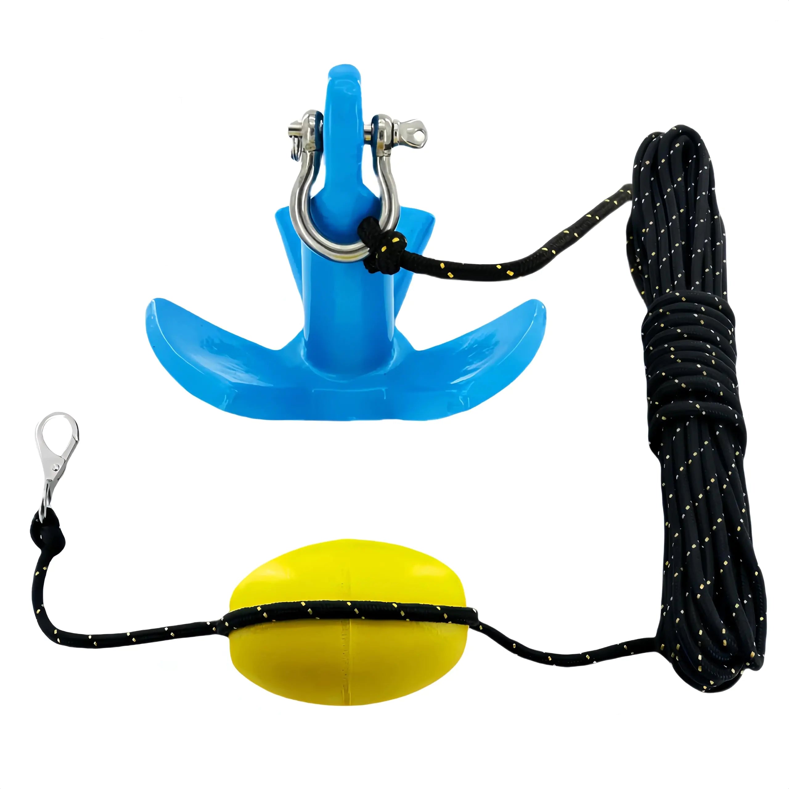 XIALUO Marine River Anchor Kit 8 lb Blue PE Coated Kayak Anchor Accessories with 30 ft Rope for Fishing Kayaks Canoe Jet Ski SUP Paddle Board and Small Boats