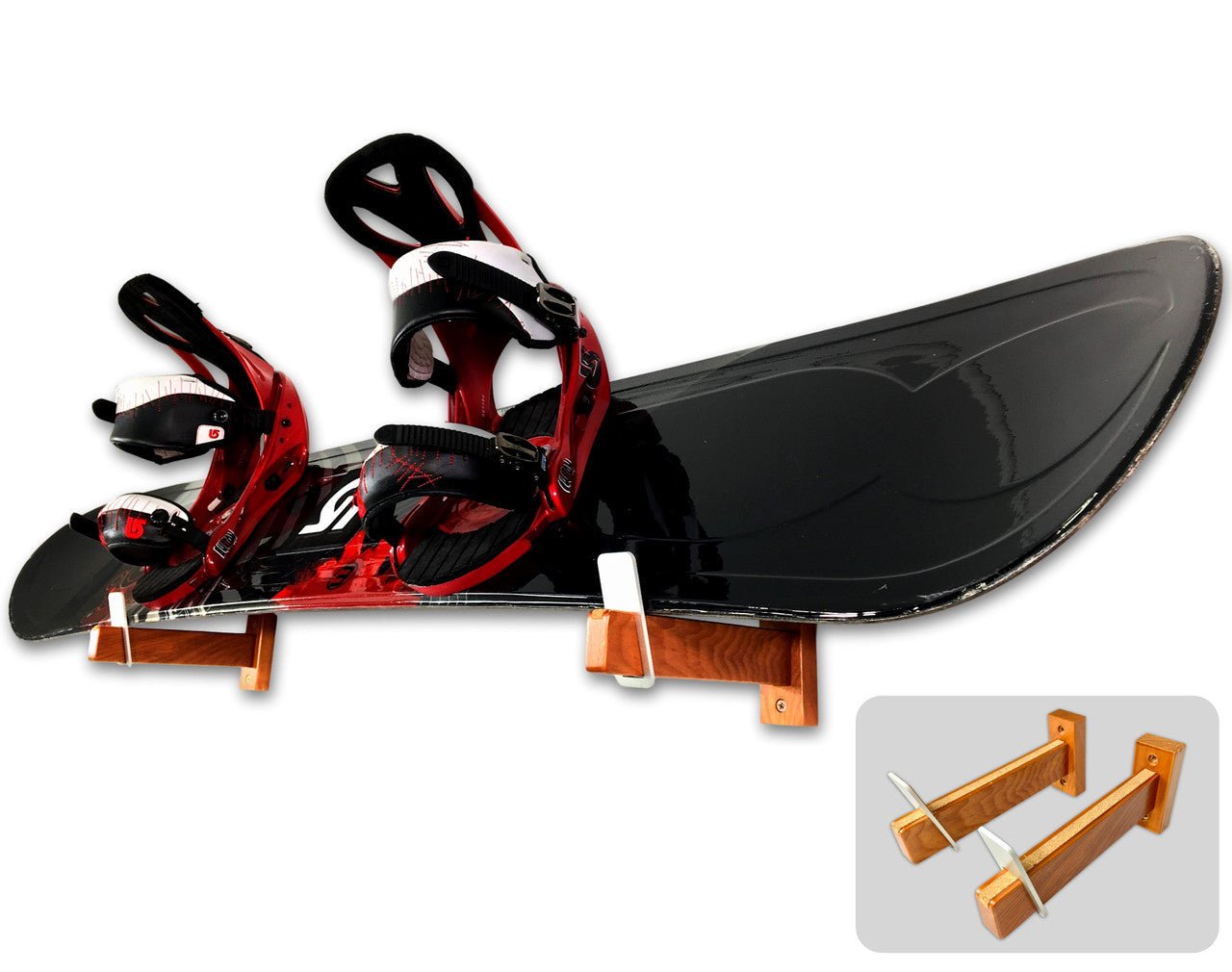 Solid Oak Snowboard Display | Minimalist Wood Rack | Holds 20 lbs | Backcountry Sportsman