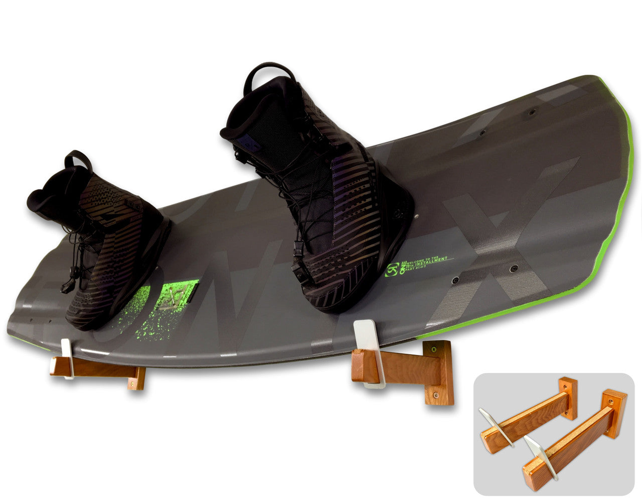Solid Oak Wakeboard Display | Minimalist Wood Rack | Holds 20 lbs | Backcountry Sportsman