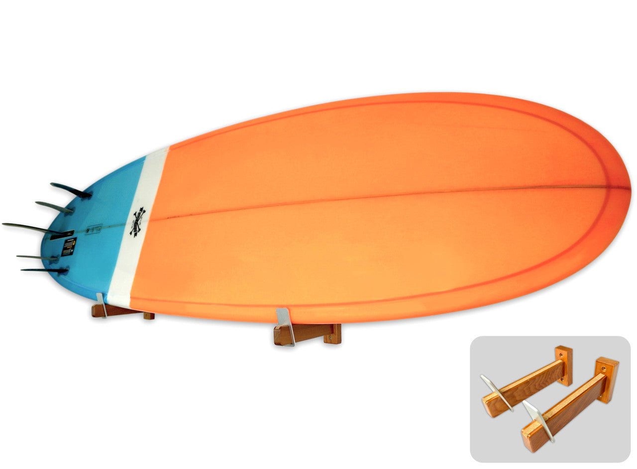 Solid Oak Surfboard Display | Minimalist Wood Rack | Holds 20 lbs | Backcountry Sportsman