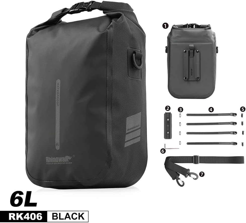 Rhinowalk Waterproof Quick Release Fork Bag-RK406 6L,Pannier Bag, Saddle Bag, Shoulder Bag | Backcountry Sportsman