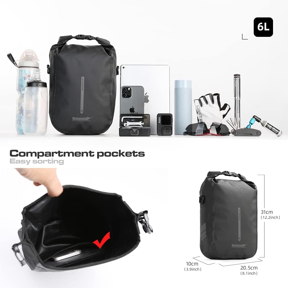 Rhinowalk Waterproof Quick Release Fork Bag-RK406 6L,Pannier Bag, Saddle Bag, Shoulder Bag | Backcountry Sportsman