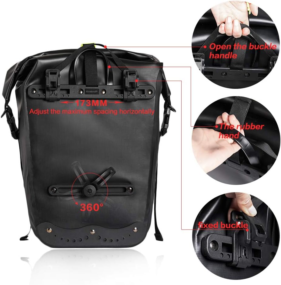 Rhinowalk Waterproof Bike Pannier Bag,(for Bicycle Cargo Rack Saddle Bag Shoulder Bag-RK19661 25L | Backcountry Sportsman
