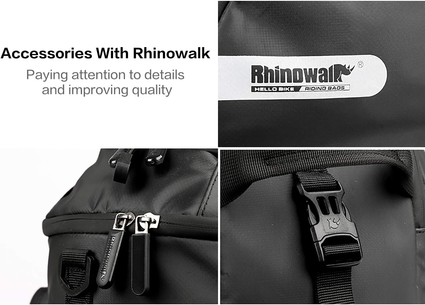 Rhinowalk Trunk Bag Bike Pannier Bag 17L for Bicycle Cargo Rack Saddle Bag Shoulder Bag Laptop Pannier Rack RK19666 17L | Backcountry Sportsman