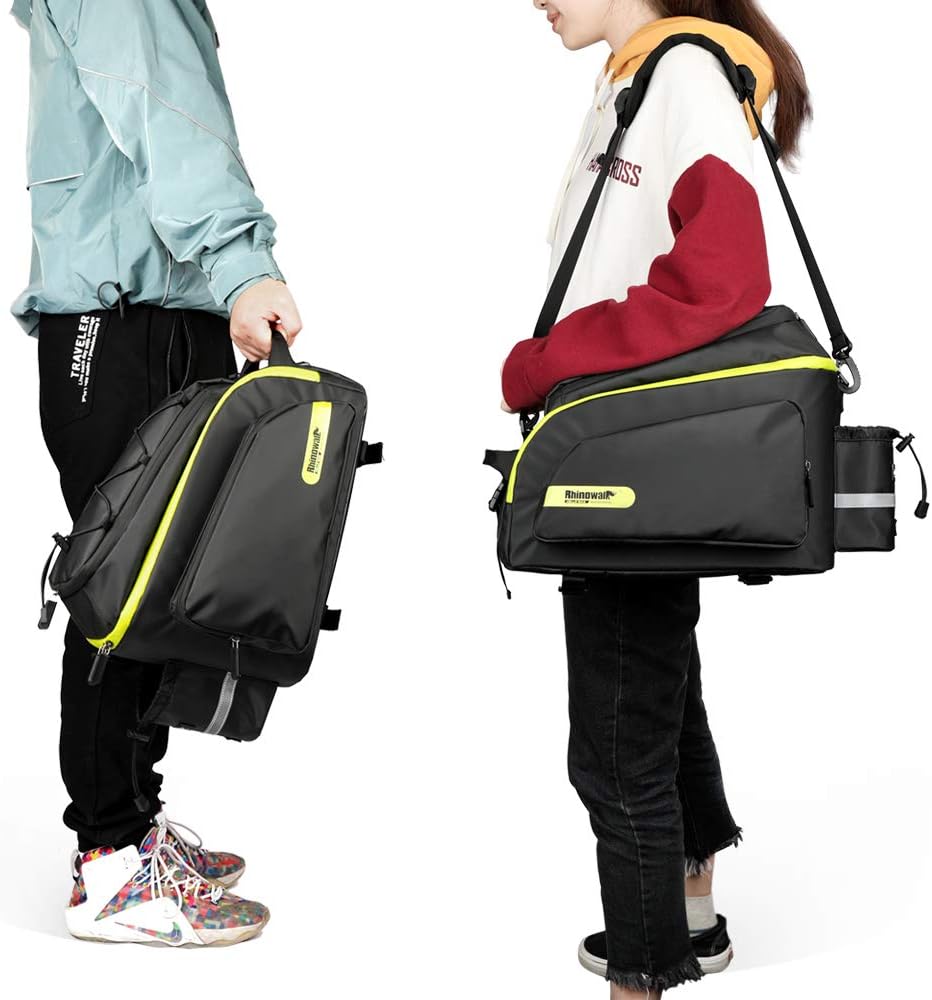 Rhinowalk Trunk Bag Bike Pannier Bag 17L for Bicycle Cargo Rack Saddle Bag Shoulder Bag Laptop Pannier Rack RK19666 17L | Backcountry Sportsman