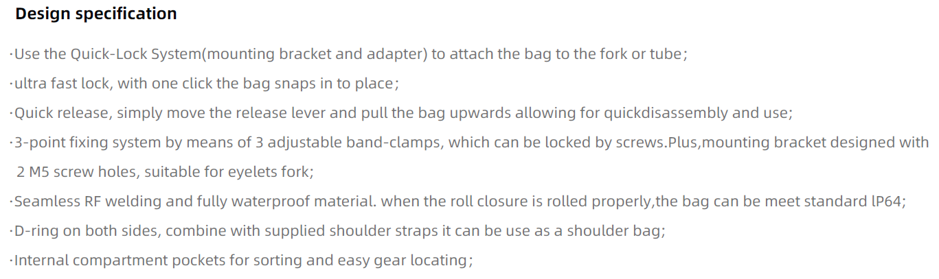 Rhinowalk Waterproof Quick Release Fork Bag-RK406 6L,Pannier Bag, Saddle Bag, Shoulder Bag | Backcountry Sportsman