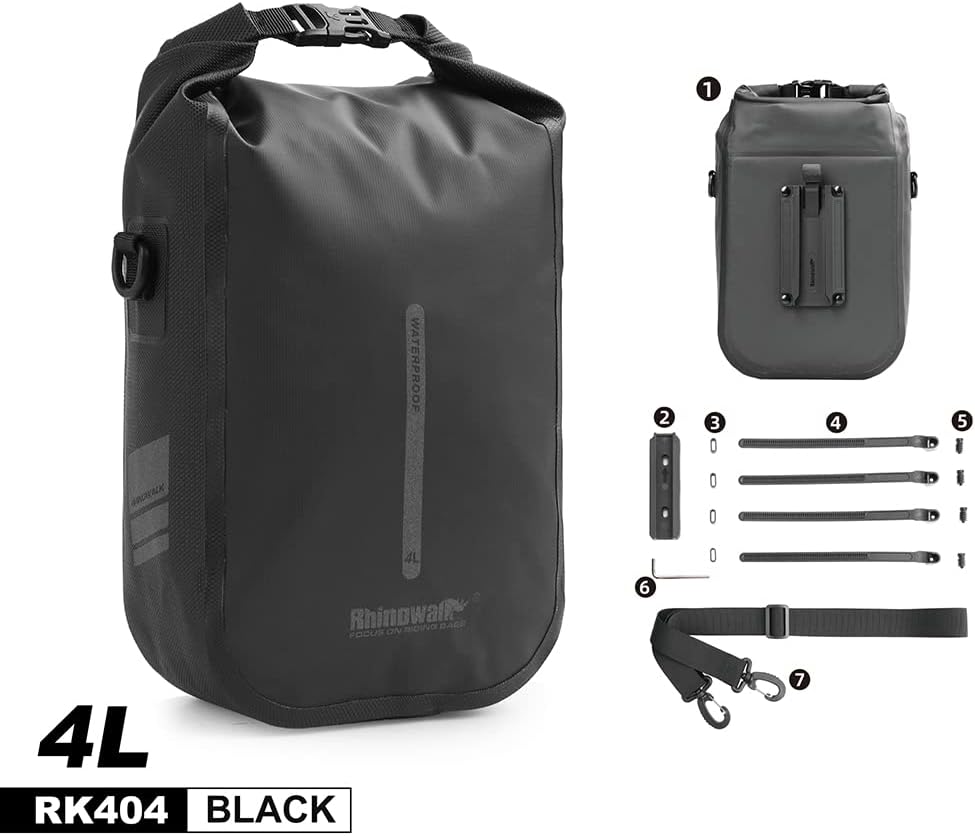 Rhinowalk 4L Waterproof Fork Bag Rack Bag Shoulder Bag for E-Scooter, Bike | Backcountry Sportsman