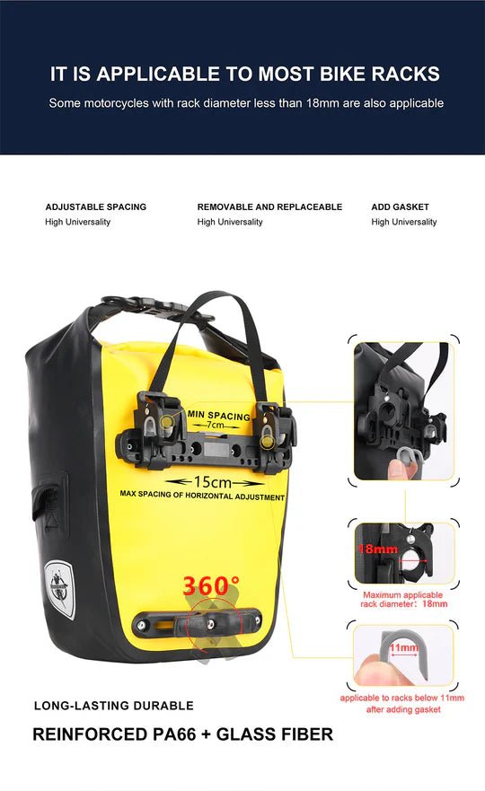 Rhinowalk Waterproof Pannier Rear Rack Bag-RK6202 7L | Backcountry Sportsman