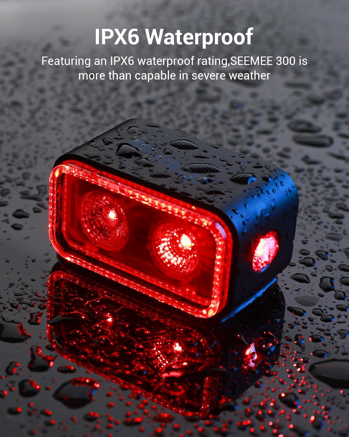Magicshine SEEMEE 300 Bike Taillight,300 Lumen Bike Tail Light,5 Night & Daytime Modes,Smart Brake Sensor IPX6 Waterproof USB-C Rechargeable Rear Bike Light for Night Riding | Backcountry Sportsman