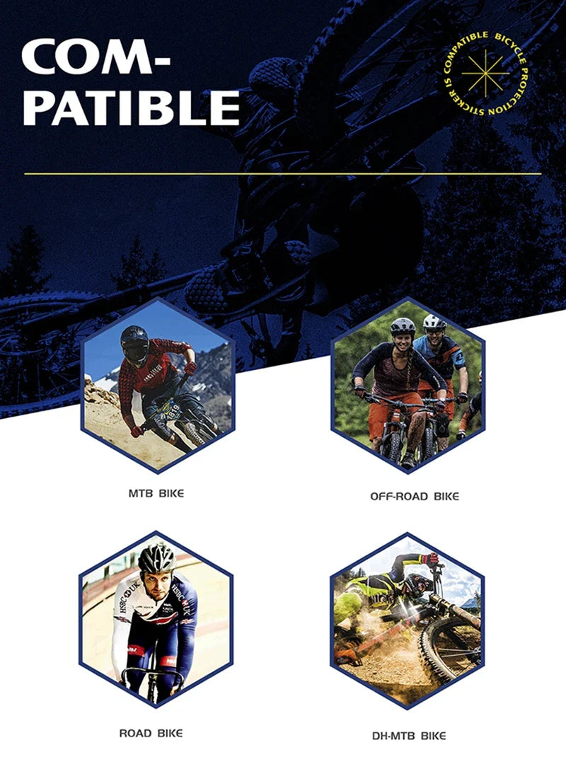 Enlee 3D Bicycle Sticker MtTB PVC Anti-Scratch Waterproof No Yellowing Protective Film Bicycle Frame Protector Accessories TM01 | Backcountry Sportsman