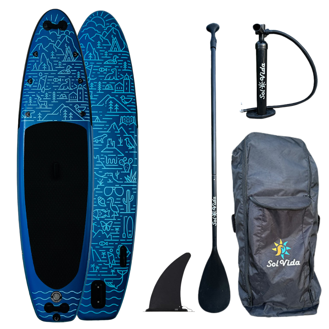 VidaGlide Oasis Pack: 10' 6'' Inflatable Paddle Board + Paddle, Pump, Detachable Fin, & Carrying Case | Backcountry Sportsman