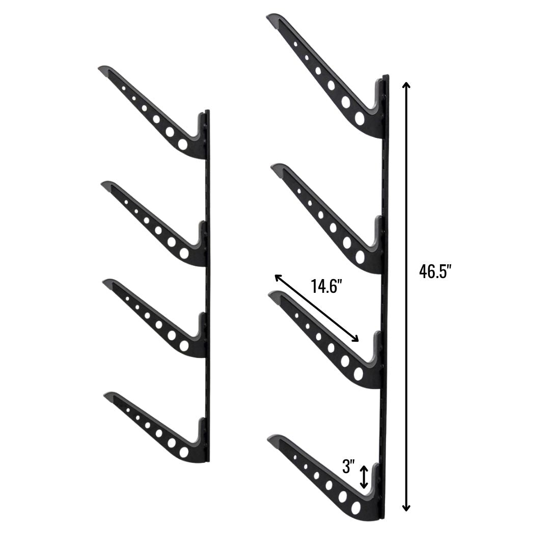 XSR Adjustable Wall Rack | Multi-Use | 4 Levels | Black | Backcountry Sportsman