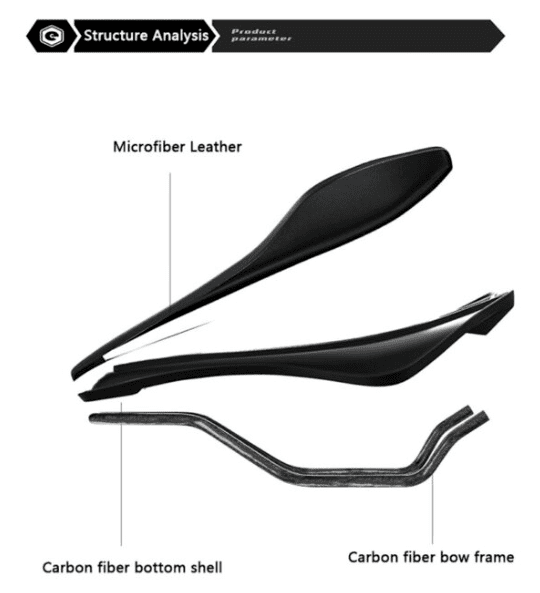 ENLEE Carbon Fiber Bike Saddle Shock Absorbing Cycling Saddle Cushion for Road MTB Mountain Bikes | Backcountry Sportsman