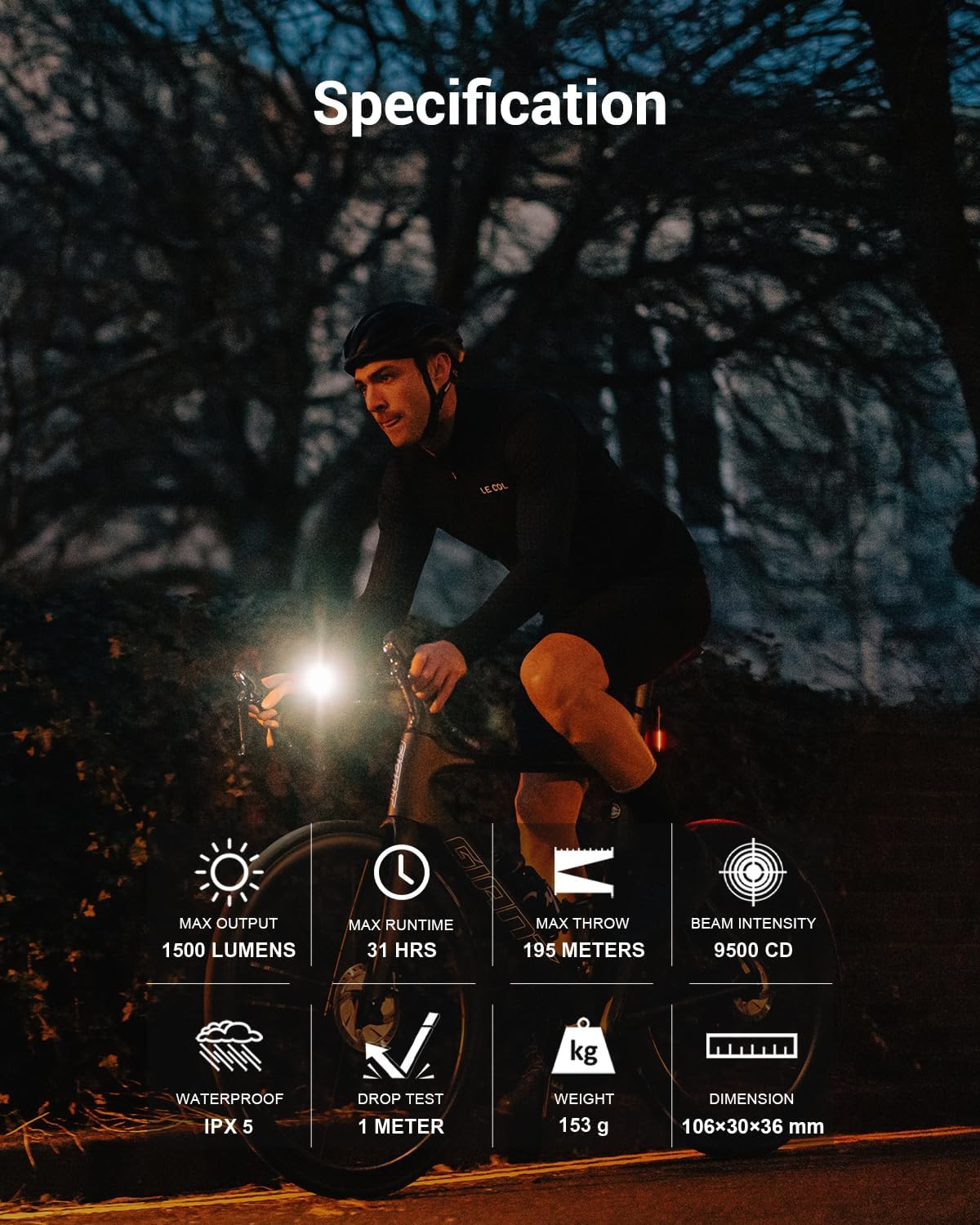 Magicshine ALLTY 1500S Bike Lights for Night Riding, Battery Replaceable | USB-C Rechargeable | Wireless &APP Control Compatible with Garmin/GoPro Mount for Road, MTB, Commuter Rider | Backcountry Sportsman