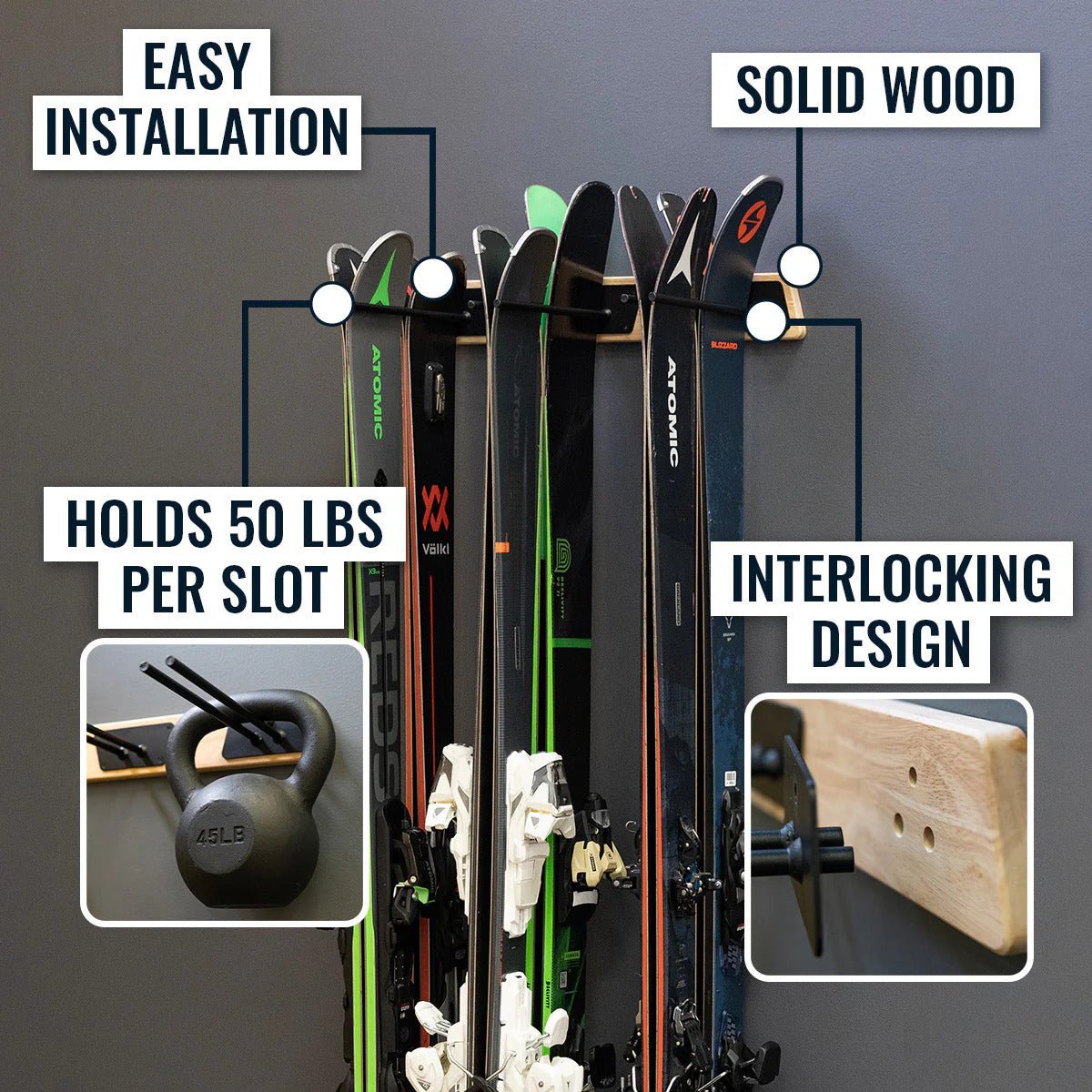 Burlington Ski Storage Rack | Holds 6 Pairs of Skis | Backcountry Sportsman