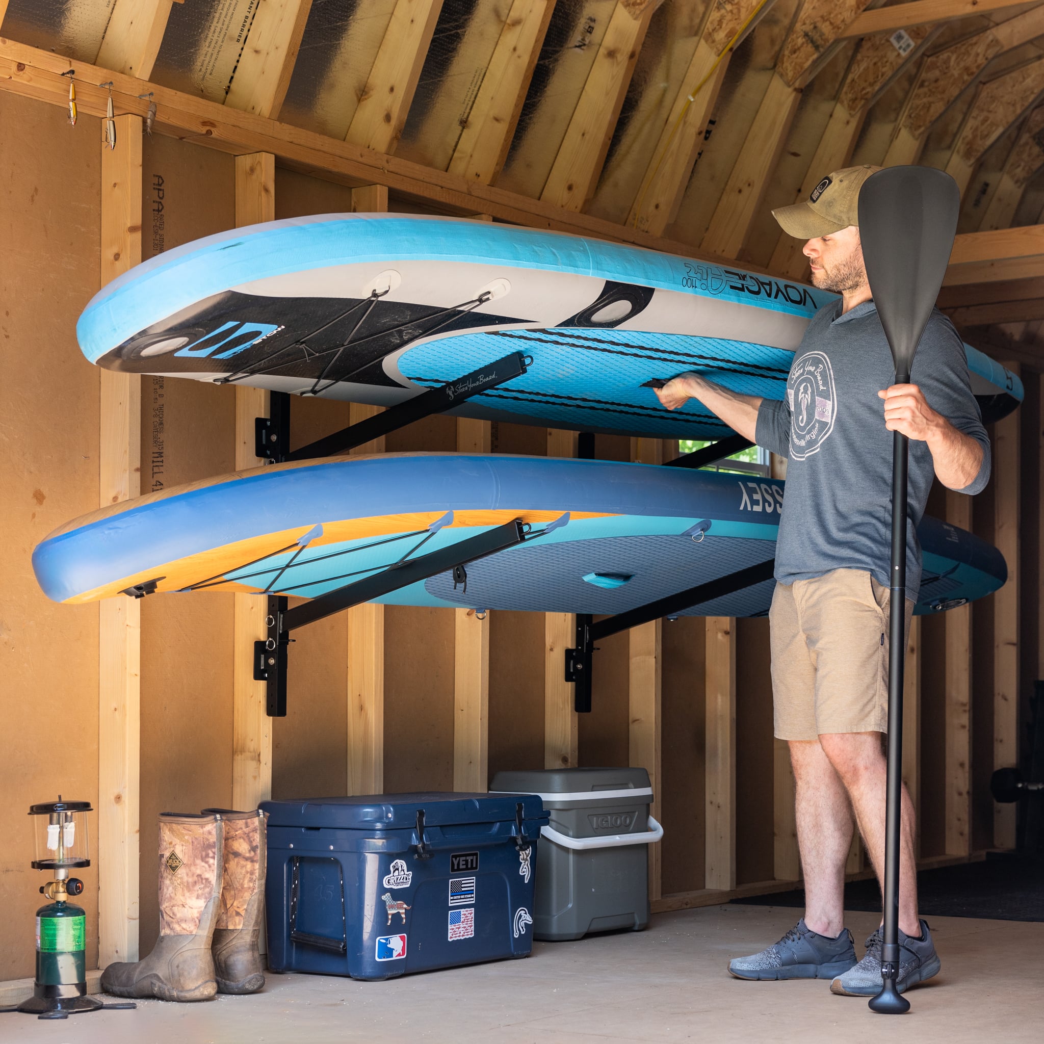Champlain Kayak Storage | Indoor Adjustable Rack | 2 Levels | Backcountry Sportsman
