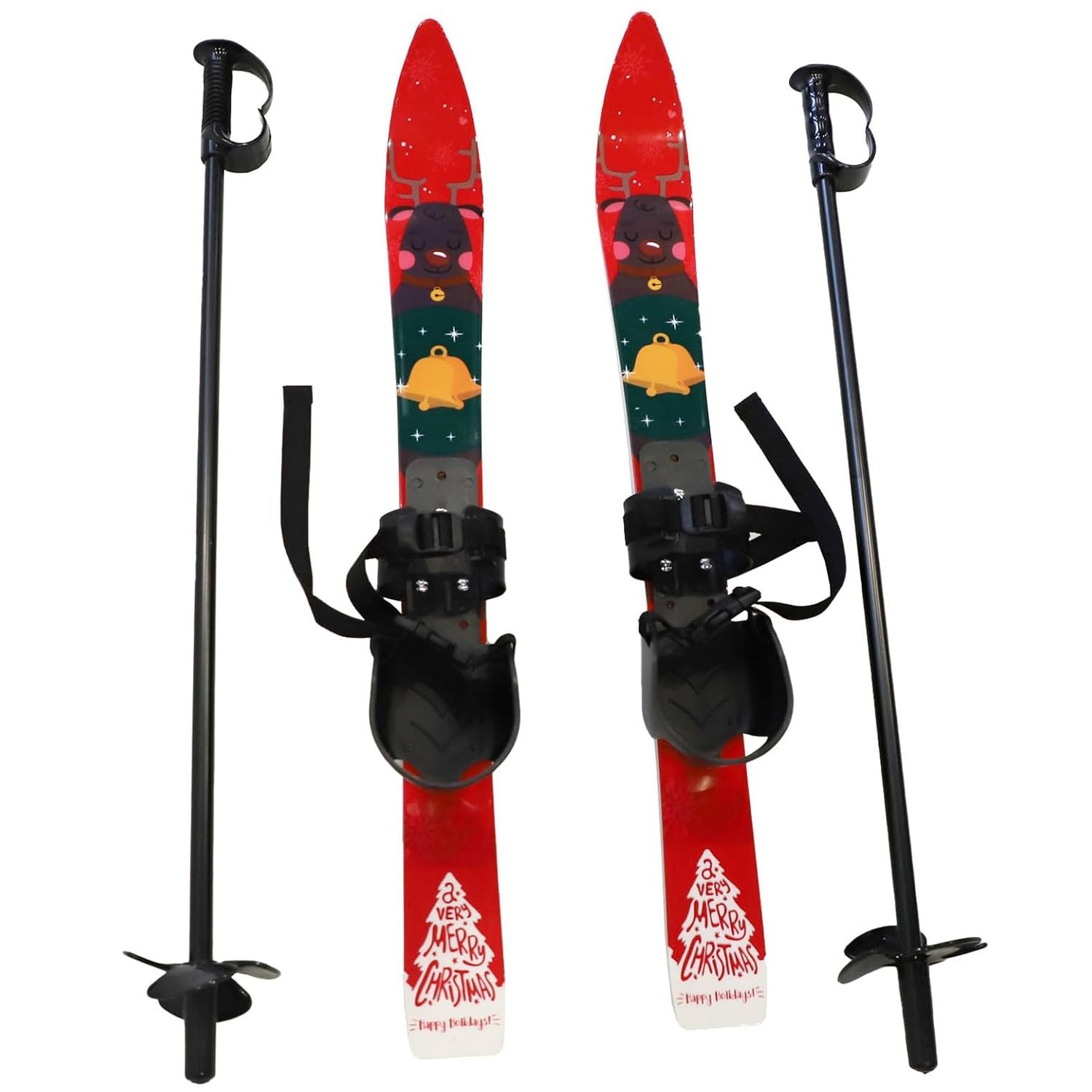 Snow Ski and Pole Set with Bindings 25.6" Ski Boards for Kids Age 2-4 Beginners, Blue | Backcountry Sportsman