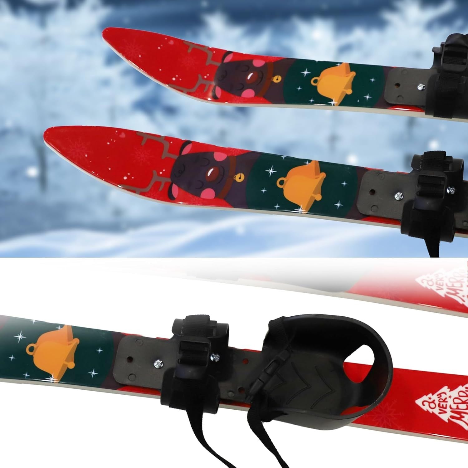 Snow Ski and Pole Set with Bindings 25.6" Ski Boards for Kids Age 2-4 Beginners, Blue | Backcountry Sportsman