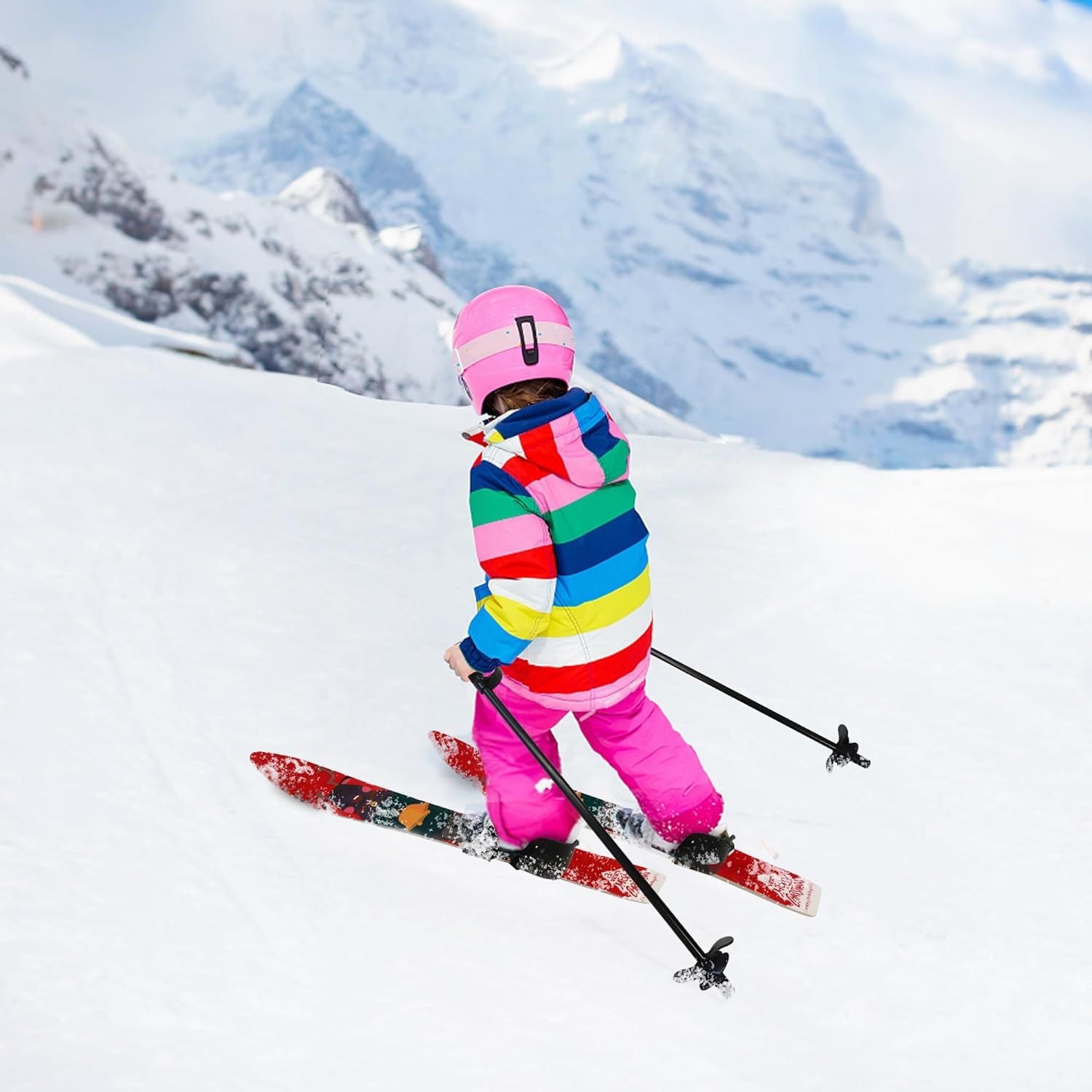 Snow Ski and Pole Set with Bindings 25.6" Ski Boards for Kids Age 2-4 Beginners, Blue | Backcountry Sportsman