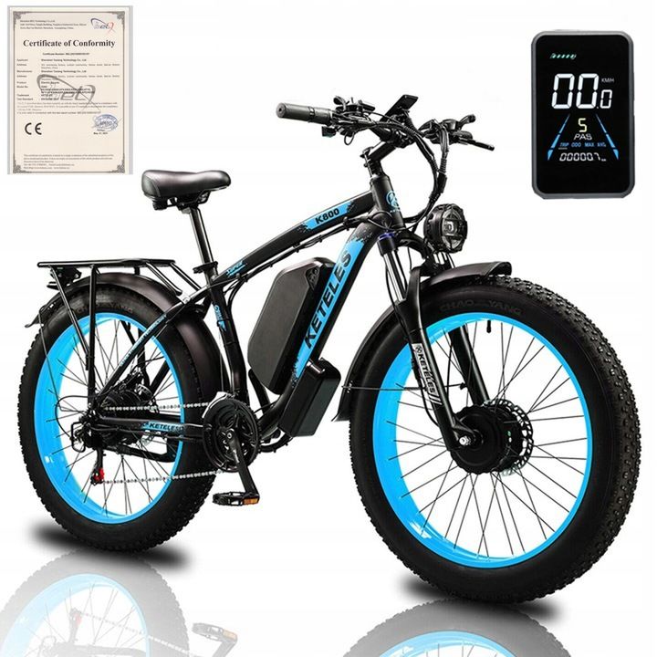 Electric Bike KETELES 48V 23AH Dual Motor 1000W*2 26"*4.0 MTB | Backcountry Sportsman