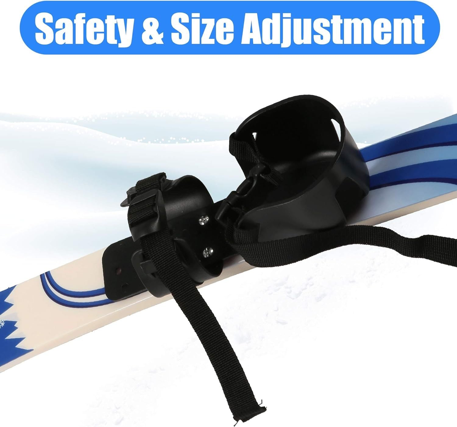 Snow Ski and Pole Set with Bindings 25.6" Ski Boards for Kids Age 2-4 Beginners, Blue | Backcountry Sportsman