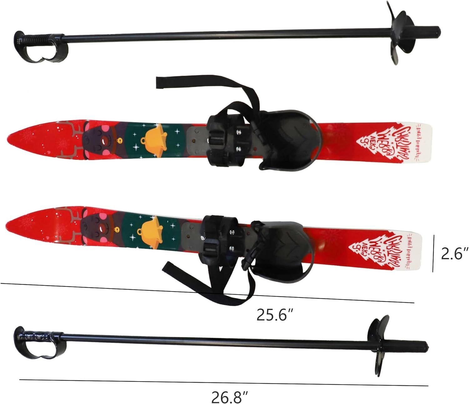 Snow Ski and Pole Set with Bindings 25.6" Ski Boards for Kids Age 2-4 Beginners, Blue | Backcountry Sportsman