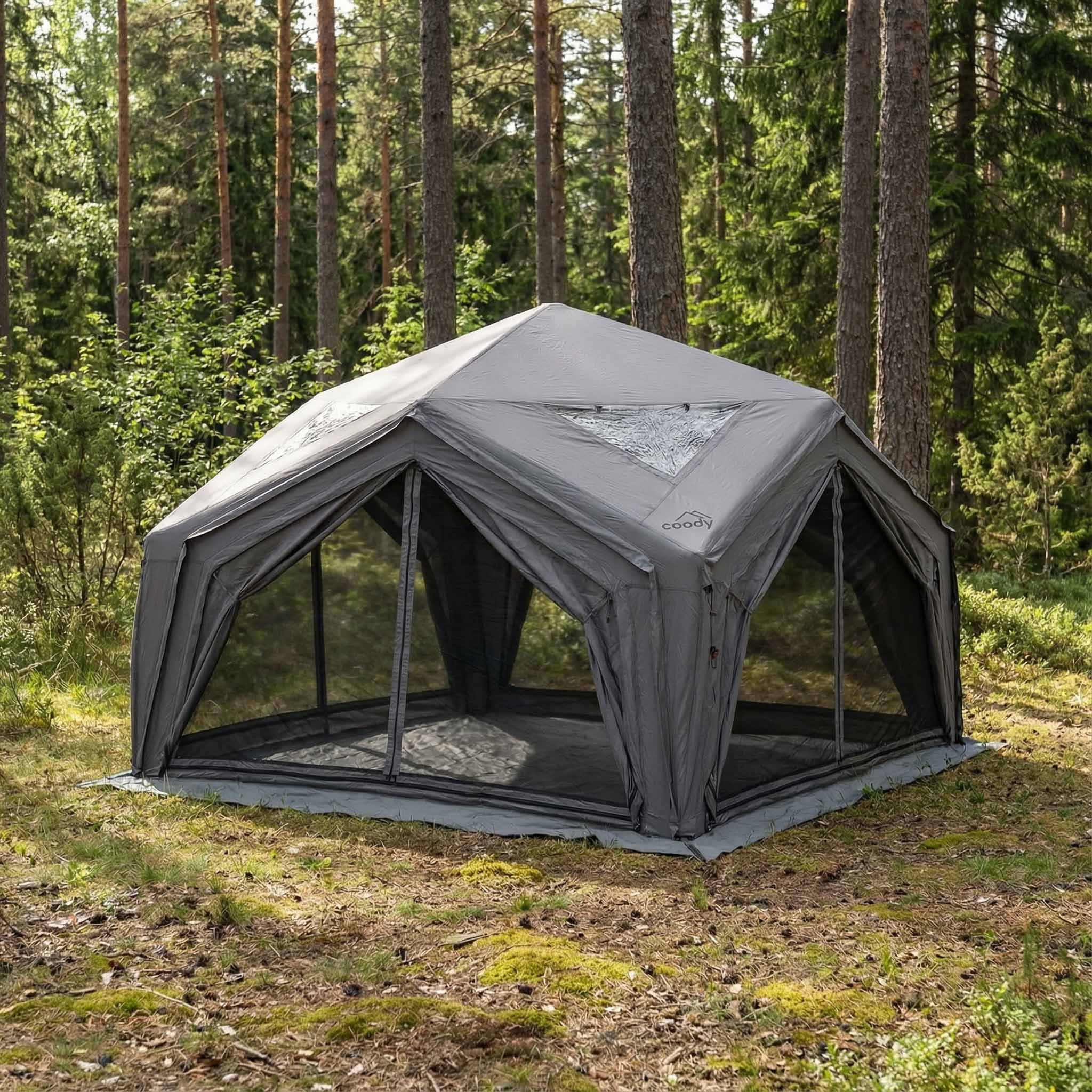 Coody | RBM Hub Shelter Inflatable Tent for 2-6 Person (Gray) | Backcountry Sportsman