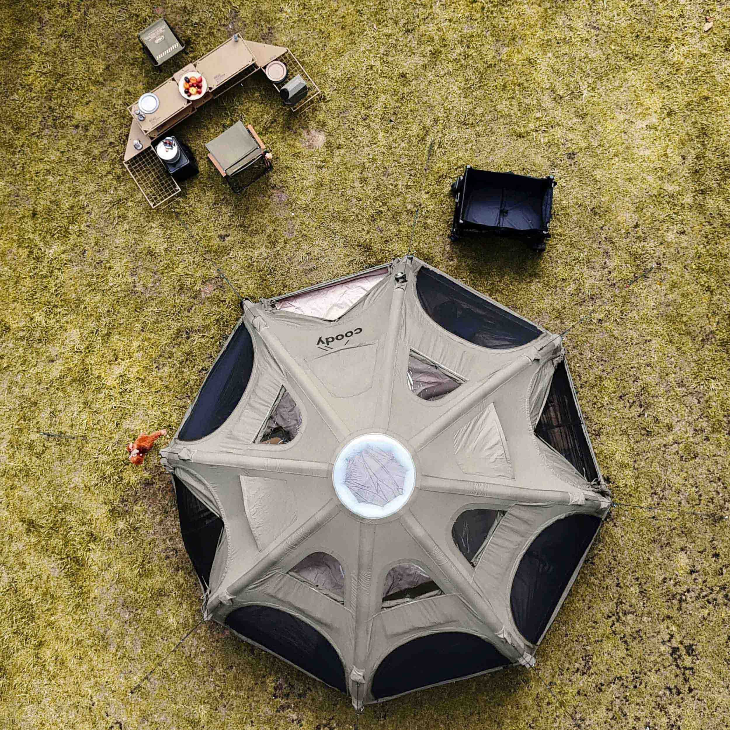 Coody Aurora Dome | RBM Outdoors Inflatable tent Octopus Forest Green for 2-4 person | Backcountry Sportsman