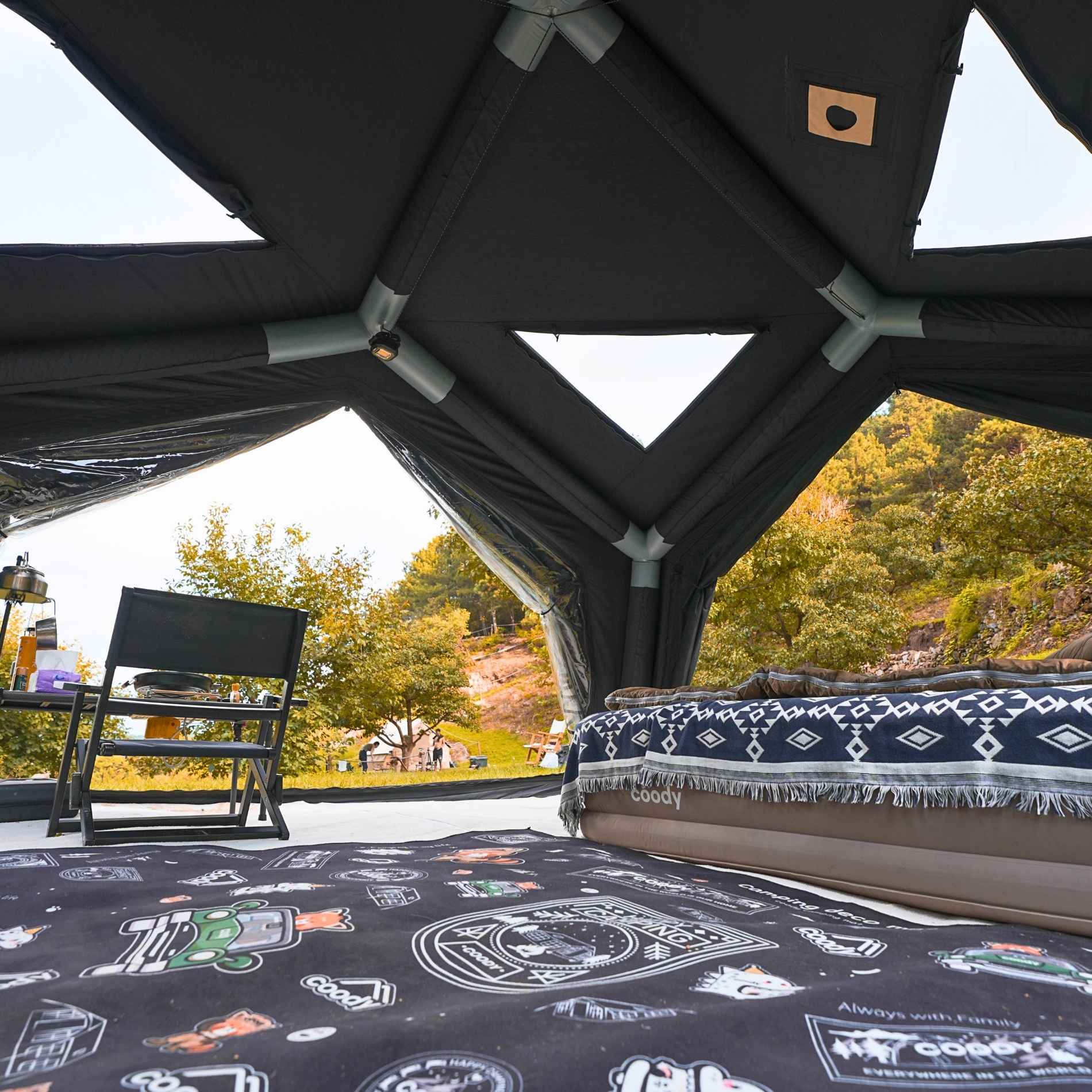 Coody | RBM Hub Shelter Inflatable Tent for 2-6 Person (Black) | Backcountry Sportsman