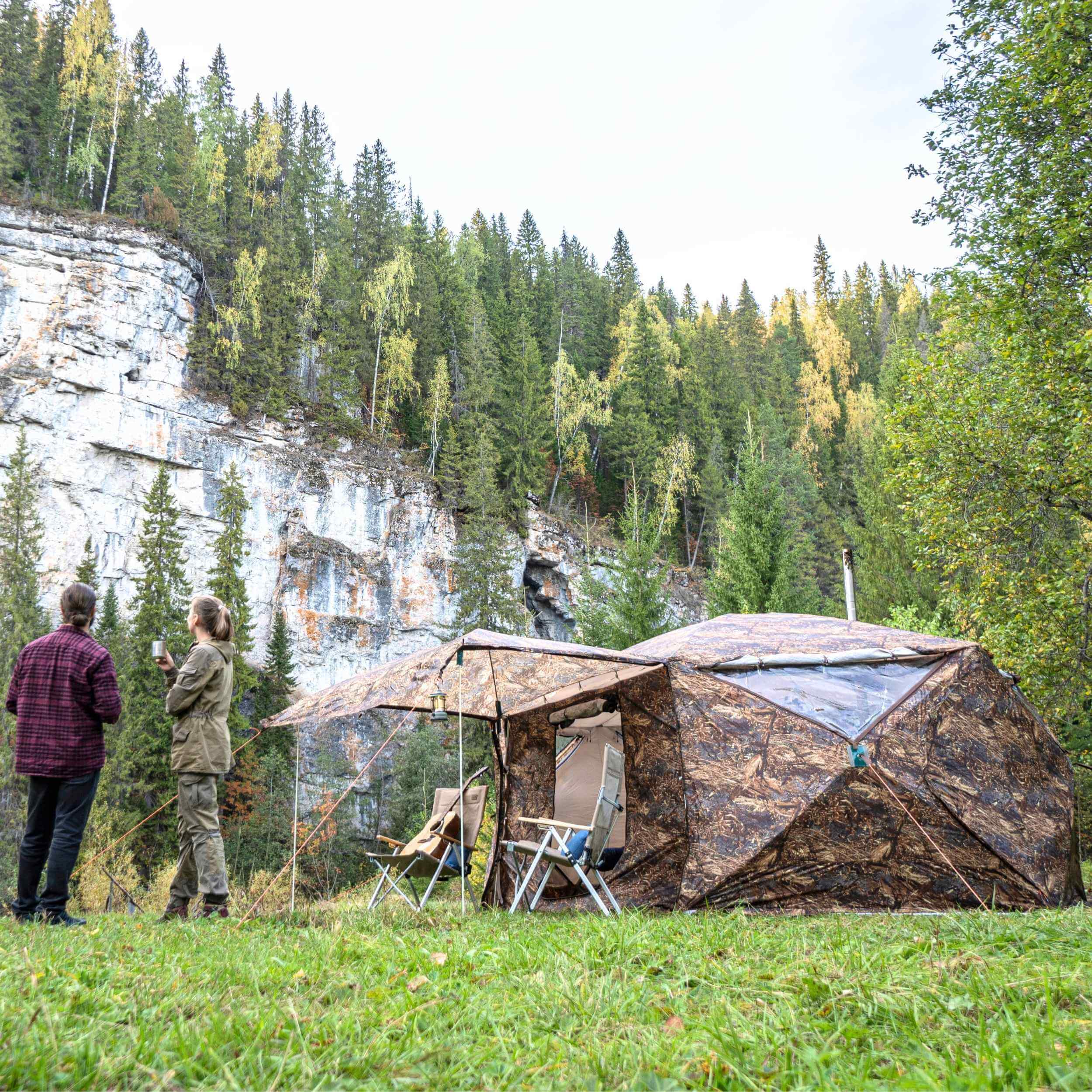 RBM All-Seasons tent  Hexagon for 2-9 person + Wood Stove Caminus M | Backcountry Sportsman