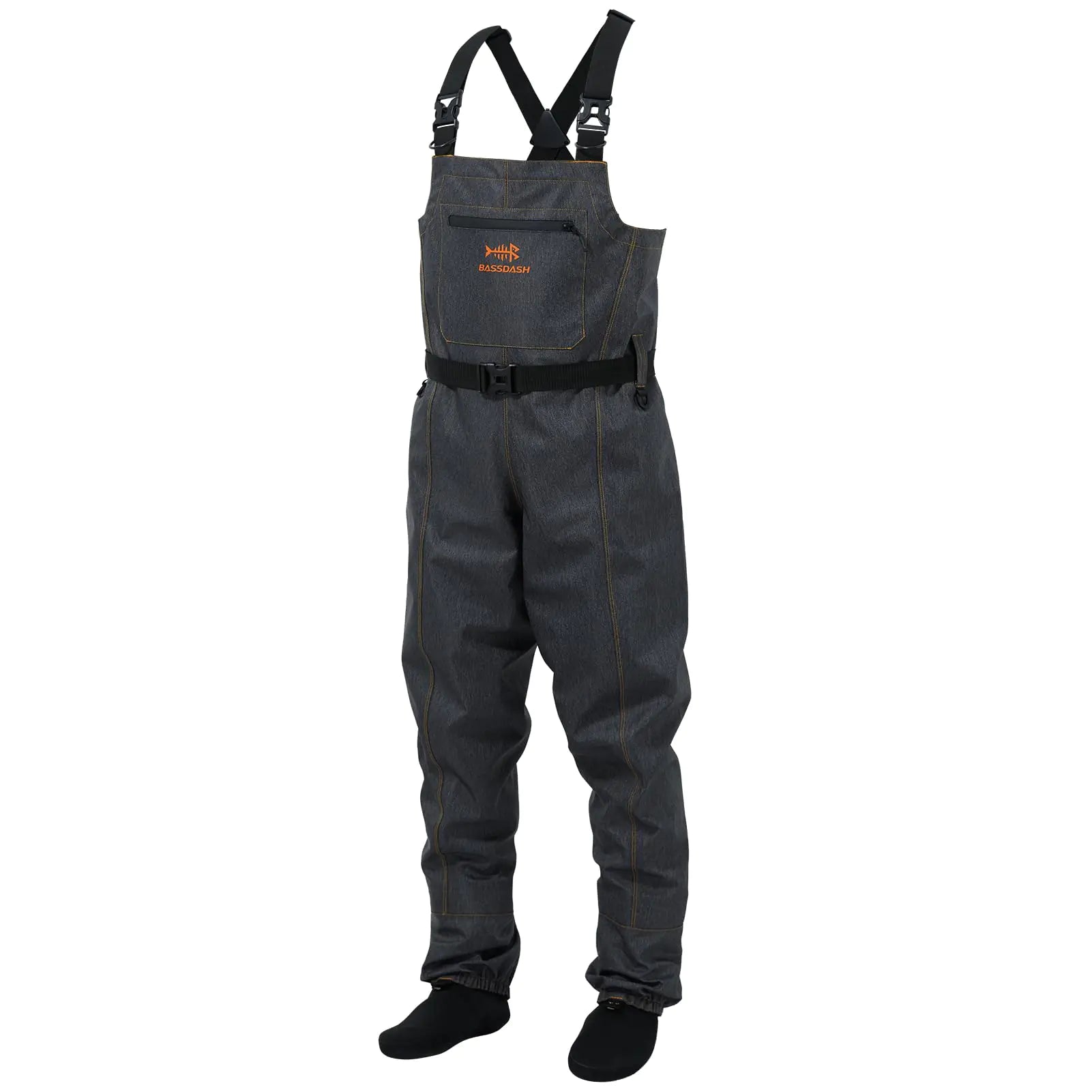BASSDASH Men’s Denim Breathable Chest Waders Waterproof Durable Lightweight Stocking Foot for Fishing Hunting ATV Riding | Backcountry Sportsman