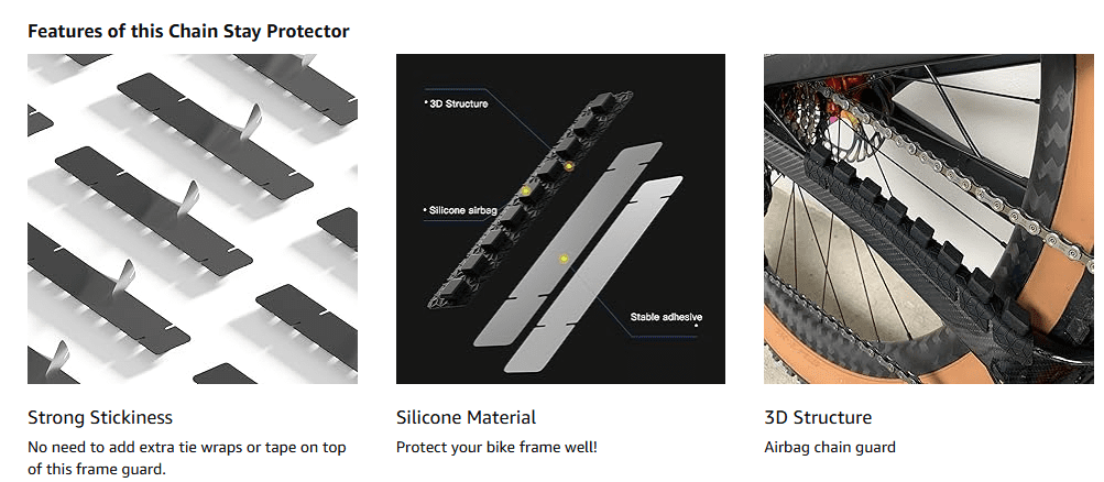 ENLEE Bike Chainstay Protector, MTB Silicone Chain Stay Frame Guard, Road Bicycle Chain Pad - Protect Your Bike Frame from Scratch by Chain | Backcountry Sportsman