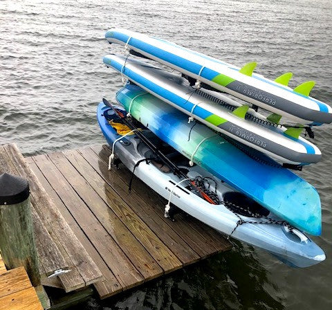 Broadwater Paddleboard Storage | Adjustable Dock Rack | Over The Water | 4 Levels | Backcountry Sportsman