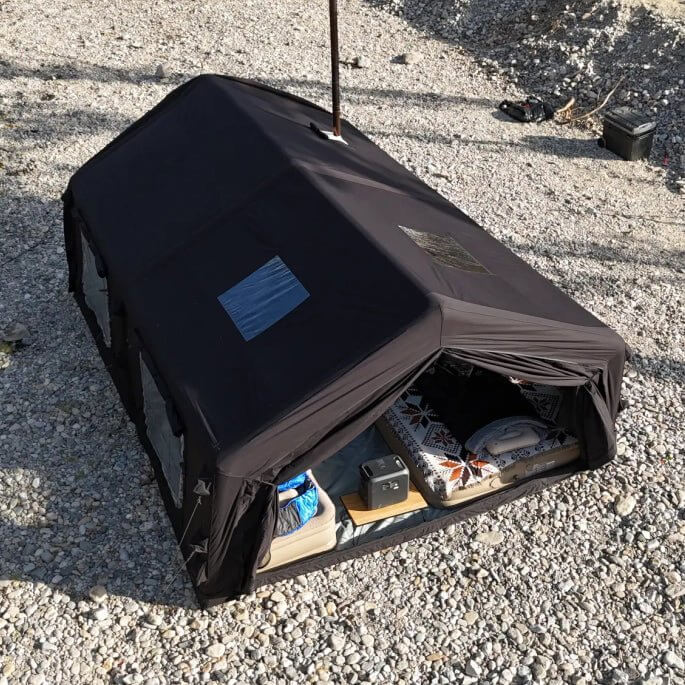 Coody 17.2 | RBM Outdoors (Koala 7) Black + Stove Caminus M - Inflatable Tents with Stove | Backcountry Sportsman