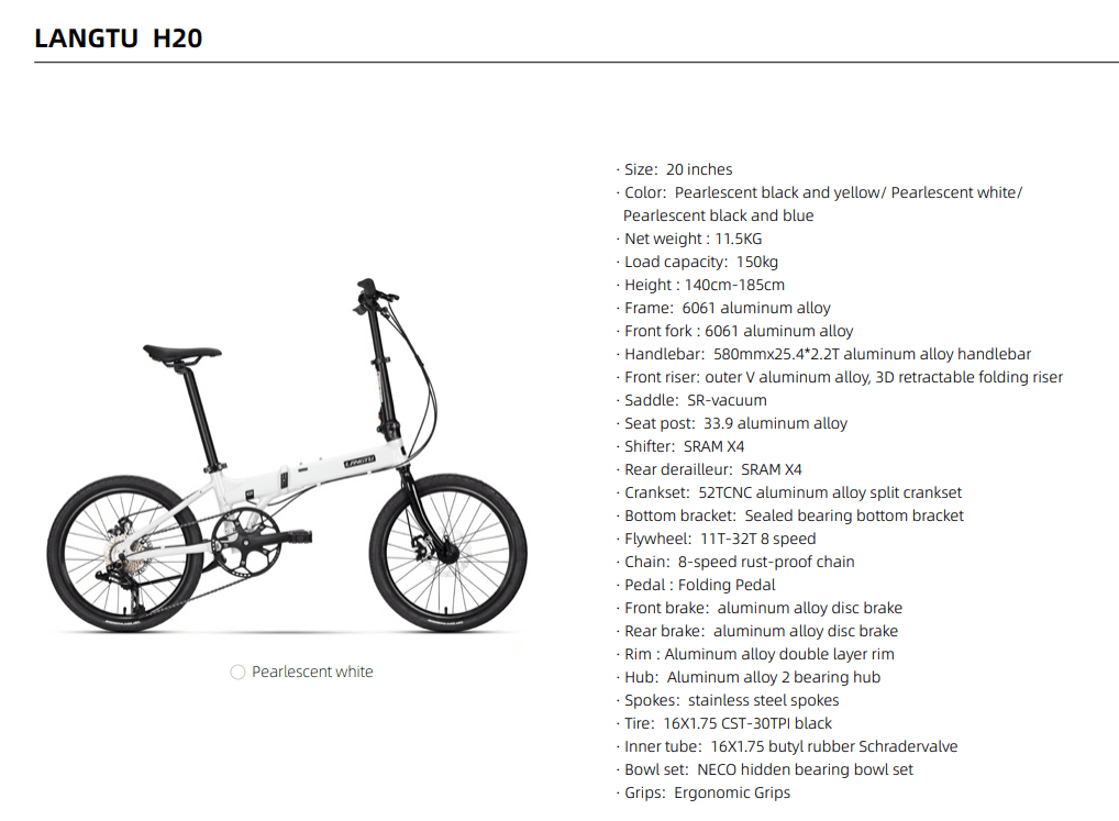 LANGTU Folding Bike 20“ inch | Backcountry Sportsman