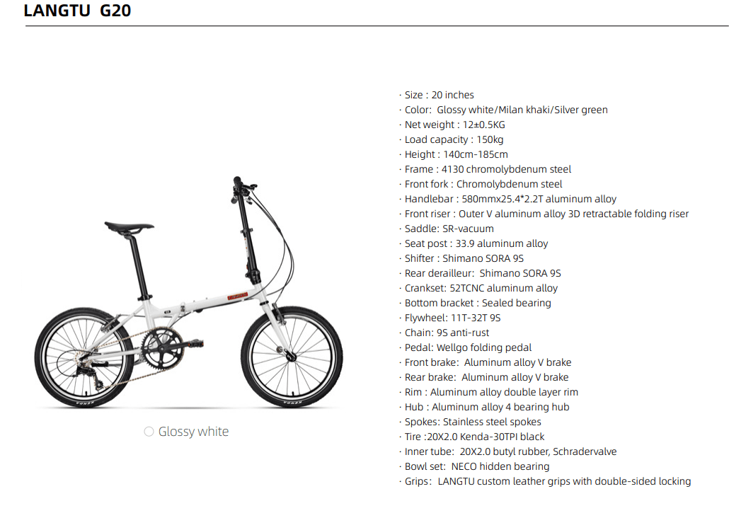 LANGTU Folding Bike 20“ inch | Backcountry Sportsman