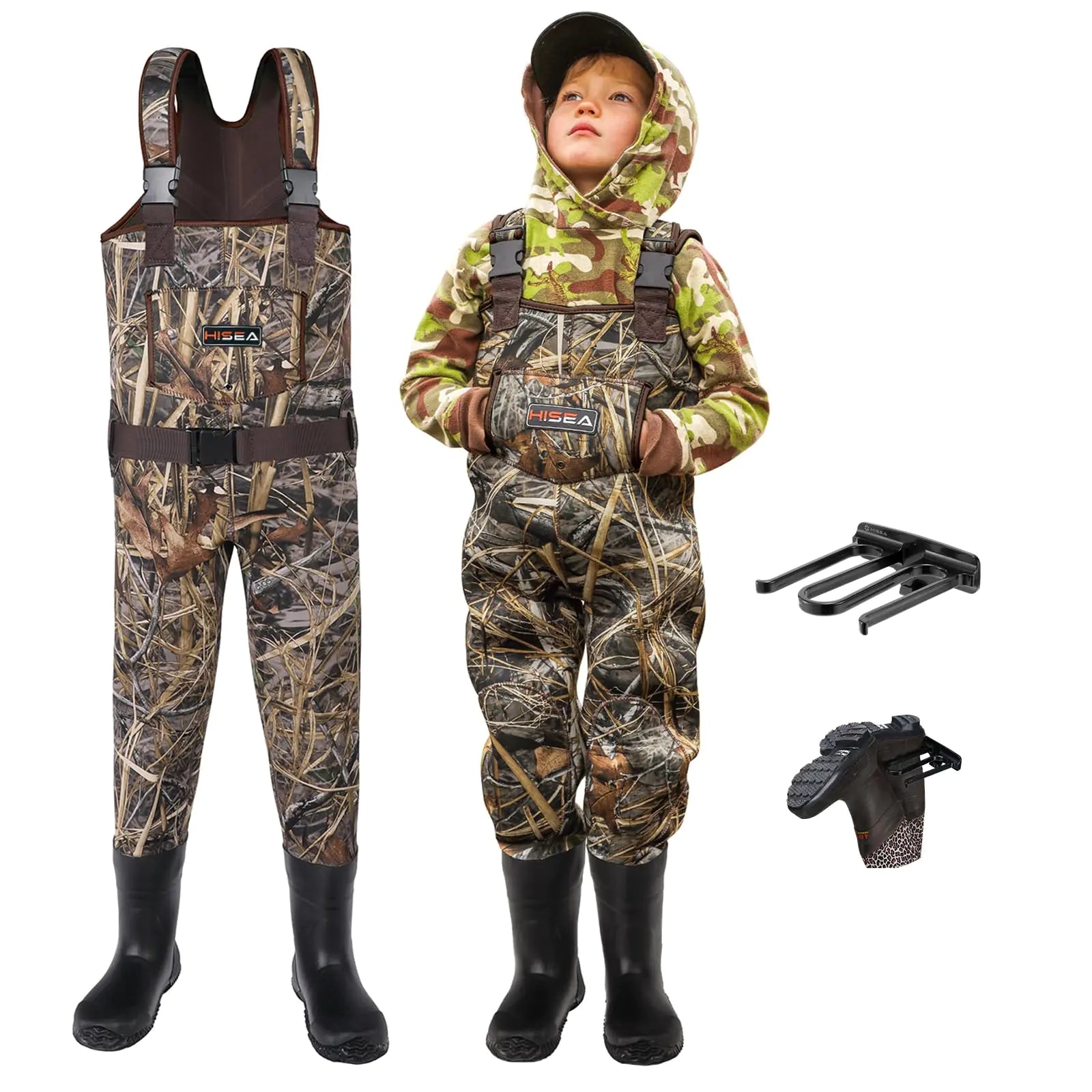 HISEA Kids Chest Waders for Toddler & Children Neoprene Youth Duck Hunting Waders for Kids Boys Girls with Insulated Boots | Backcountry Sportsman