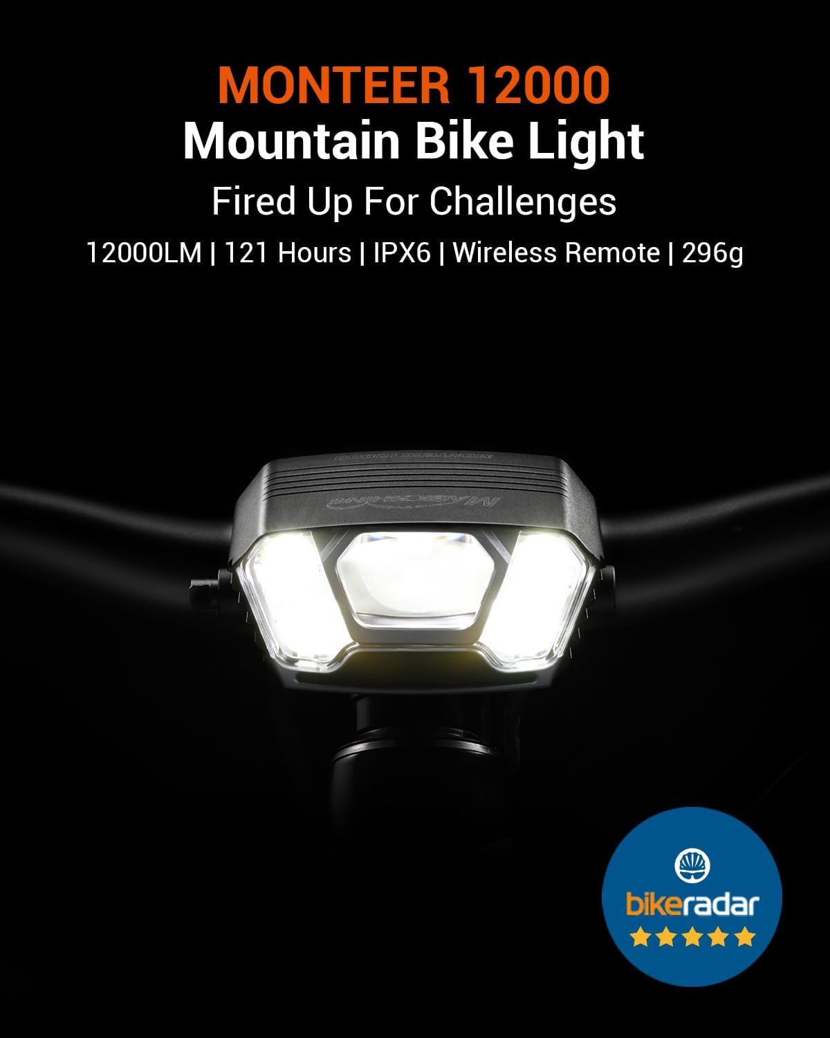 Magicshine MONTEER 12000 Mountain Bike Light,IPX6 Waterproof 12000 Lumen Max Output,20,000mAh Type-C Battery Pack with Reverse Charging Ultimate MTB Light | Backcountry Sportsman