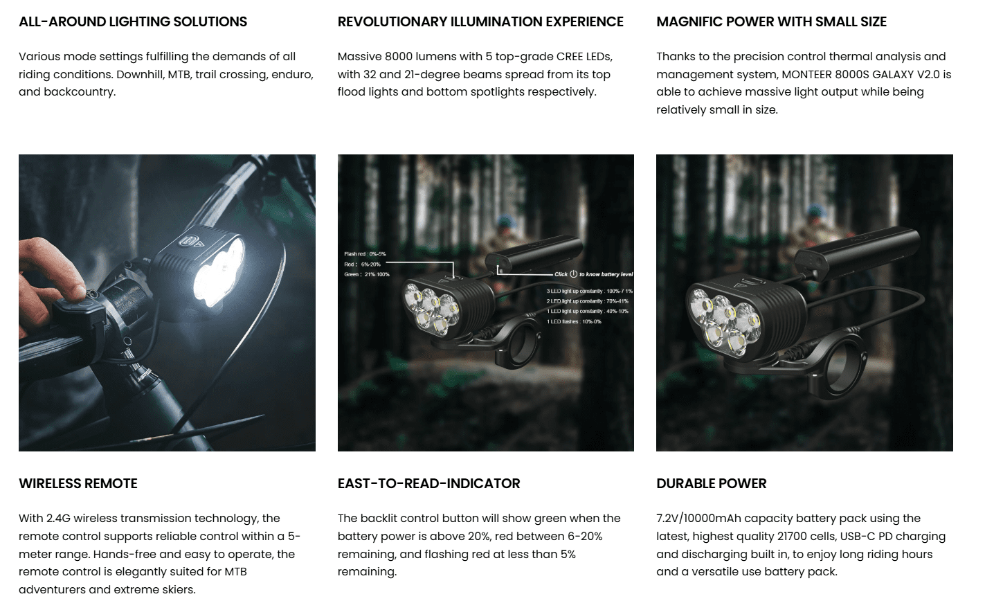 MONTEER 8000S GALAXY V2.0 Remote MTB Light | Backcountry Sportsman