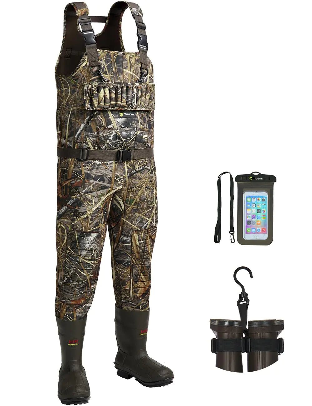 TIDEWE Hunting Wader 5mm Neoprene Chest Waders with 1400 Gram Insulation Rubber Boots Waterproof and Seam Sealed Bootfoot Chest Wader for Fishing and Hunting (Next Camo Evos Size 7) | Backcountry Sportsman