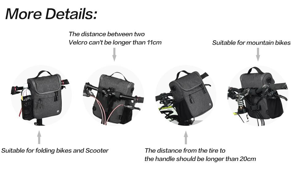 Rhinowalk Bike Front Handlebar Bag with Rain Cover- RK18995 5L | Backcountry Sportsman