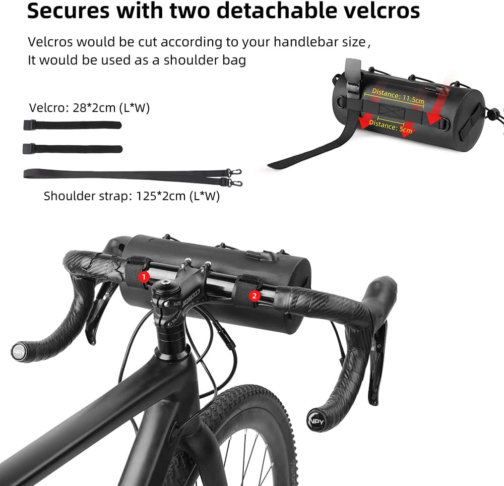 Rhinowalk Waterproof Handlebar Bag RK9109-1.9L, Front Bag Storage Bag with Shoulder Strap | Backcountry Sportsman
