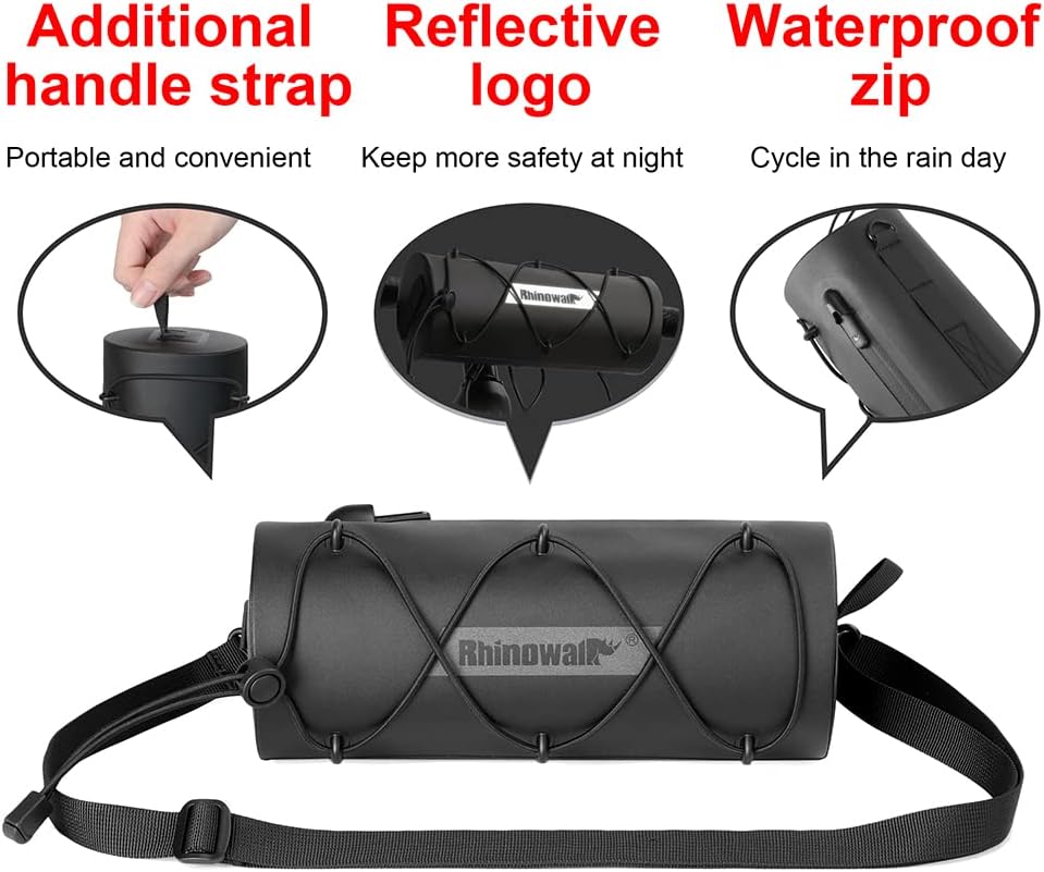 Rhinowalk Waterproof Handlebar Bag RK9109-1.9L, Front Bag Storage Bag with Shoulder Strap | Backcountry Sportsman
