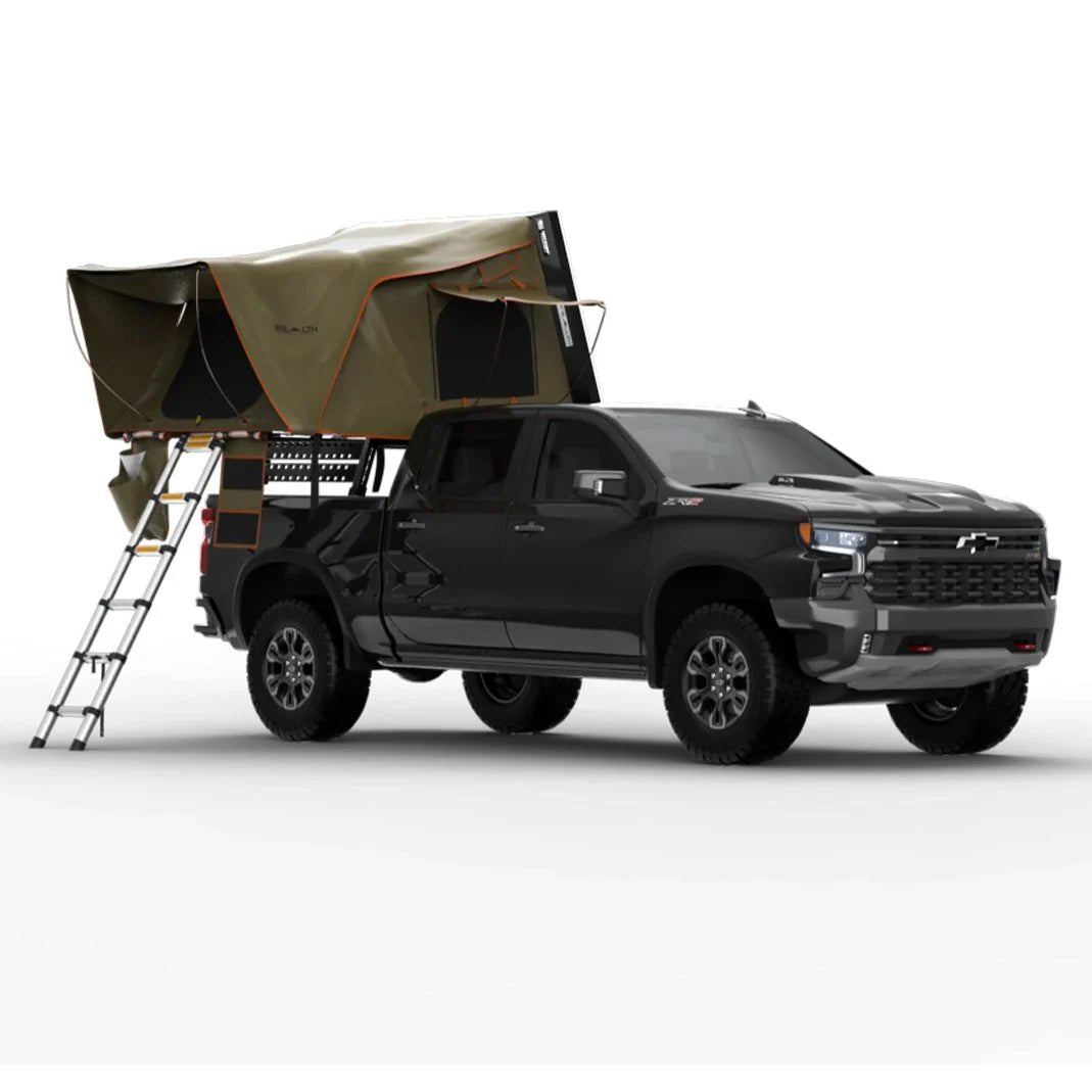 Stealth Hardshell Rooftop Tent – Aluminum – 3 Person – Black – Low-Profile Overland Tent
