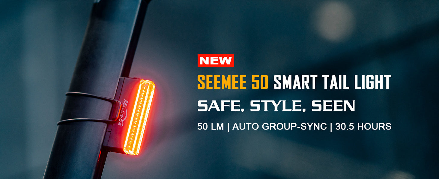 Magicshine Tail Light SEEMEE 50 V2.0, Rear Bike Light with USB C Rechargeable, 50 Lumen IPX6 Waterproof Bicycle Tail Lights for Night Riding, Smart Cycling Safety Bike Taillights | Backcountry Sportsman
